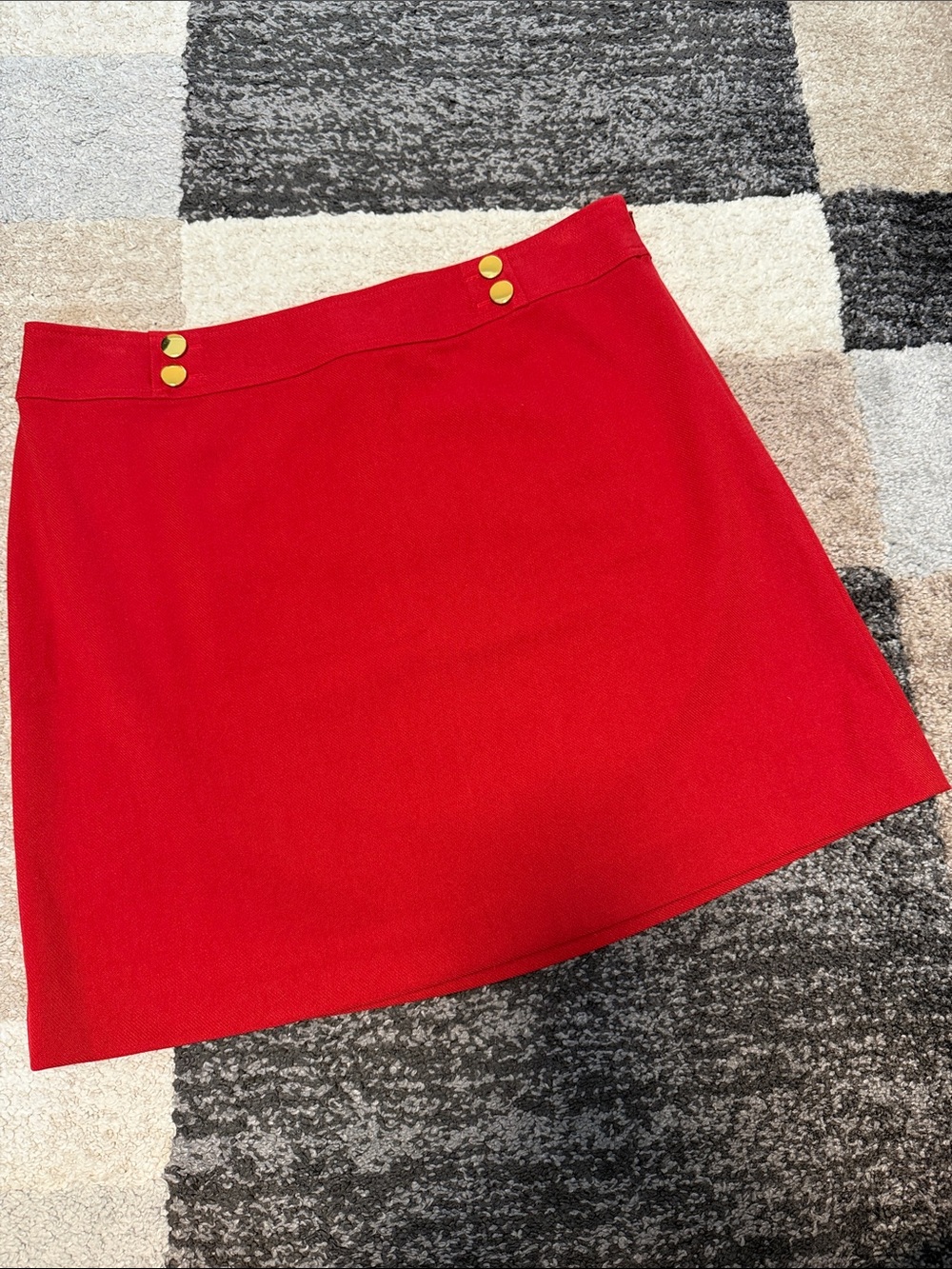 LOFT Outlet skirt, red with gold buttons, size 14 EUC!
